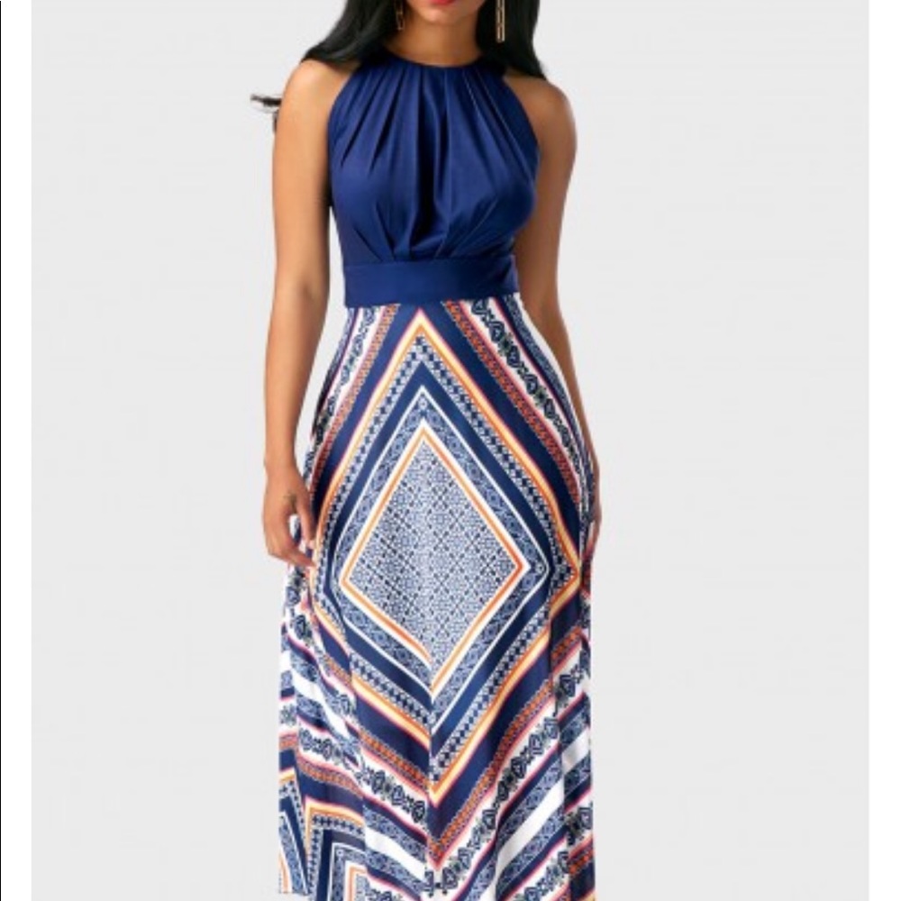 Geometric print maxi dress NWOT